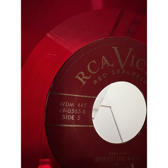 Red Vinyl Set Strauss Waltzes Boston Pops Orchestra Box Set of 4 RCA Victor 1949 - Picture 12 of 16